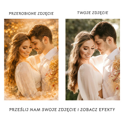 Wydruk z Twojego Zdjęcia Plakat Akwarelowy  Prezent Urodziny Ślub