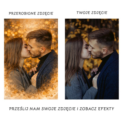 Wydruk z Twojego Zdjęcia Plakat Akwarelowy  Prezent Urodziny Ślub