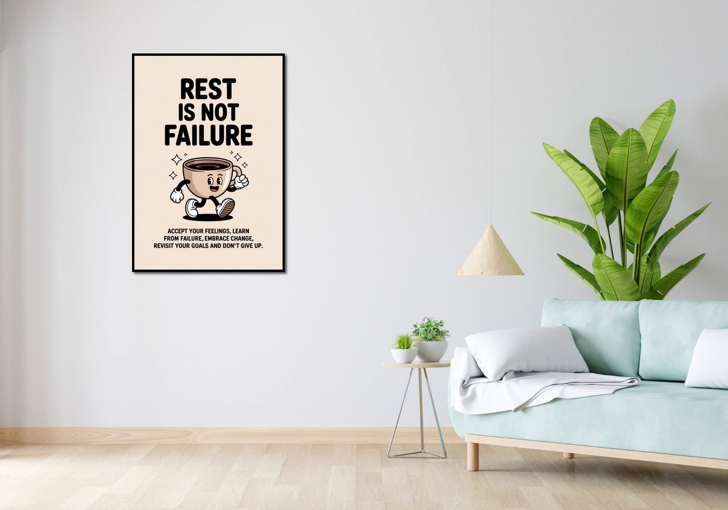 Plakat  Motywacyjny Afirmacja Retro Vintage Do Salonu Kawa
