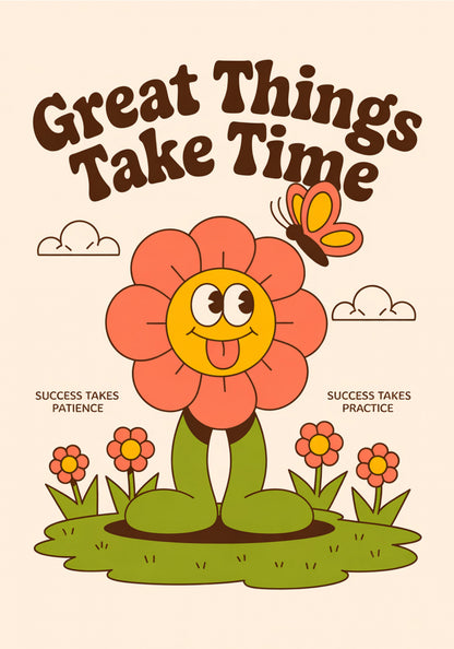 Plakat  Motywacyjny Afirmacja Retro Vintage Do Salonu Great Things