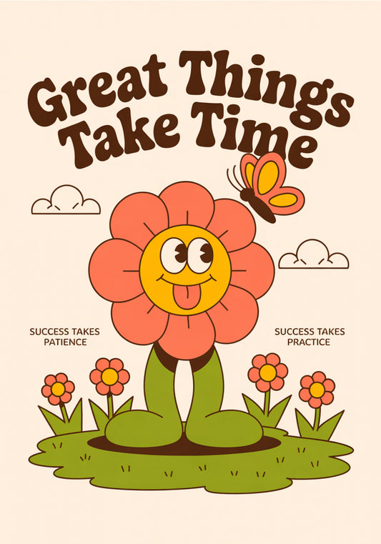 Plakat  Motywacyjny Afirmacja Retro Vintage Do Salonu Great Things