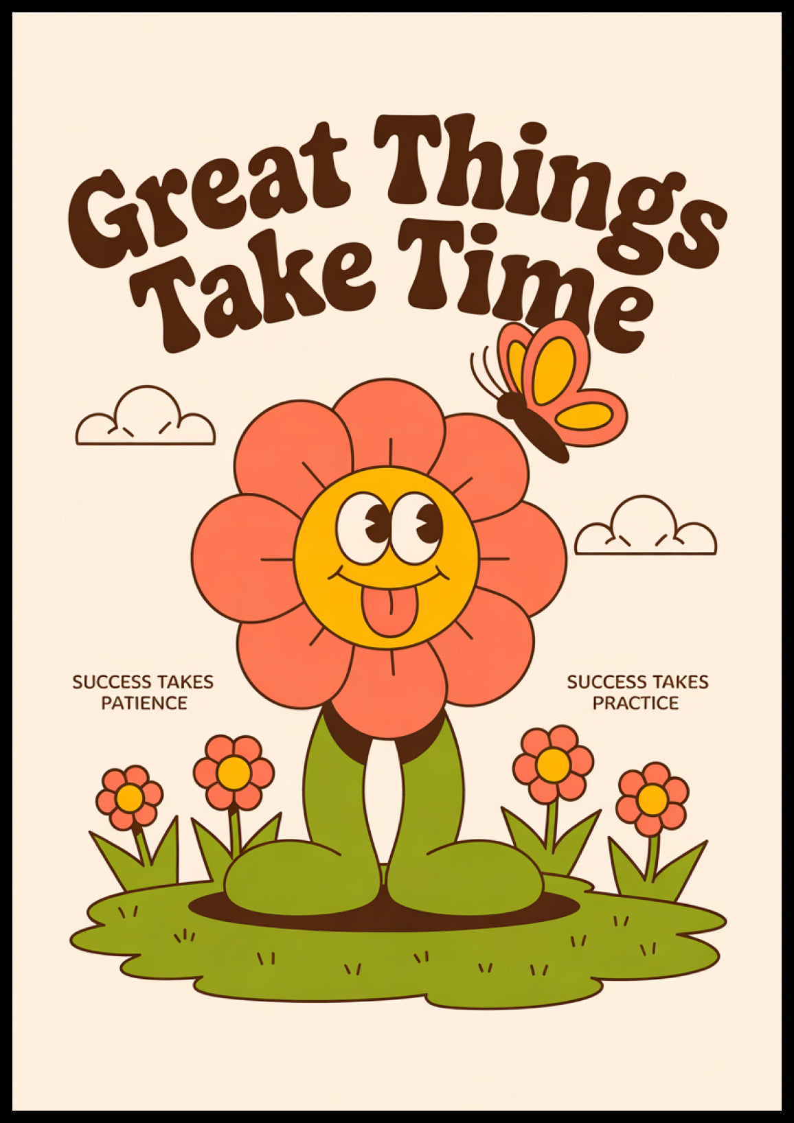 Plakat  Motywacyjny Afirmacja Retro Vintage Do Salonu Great Things