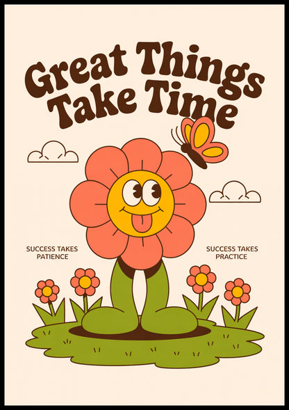 Plakat  Motywacyjny Afirmacja Retro Vintage Do Salonu Great Things