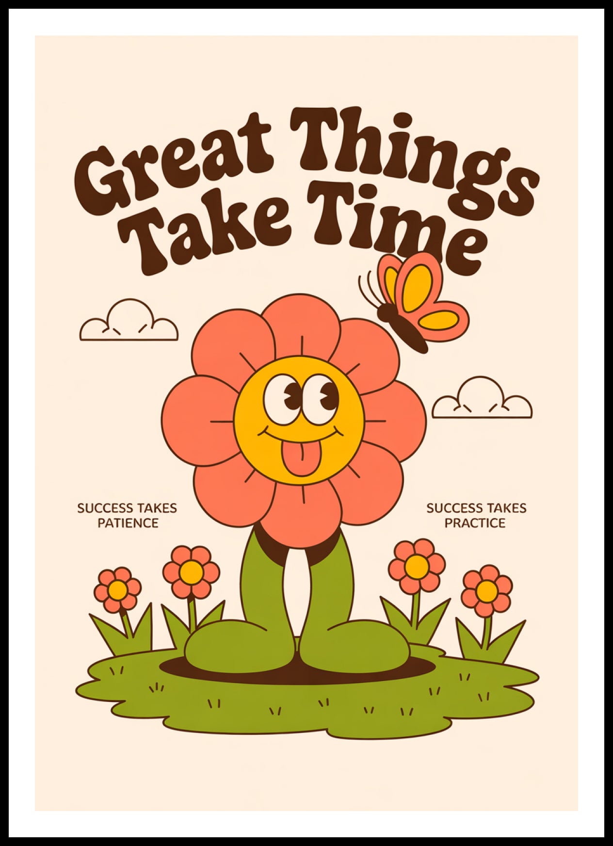 Plakat  Motywacyjny Afirmacja Retro Vintage Do Salonu Great Things