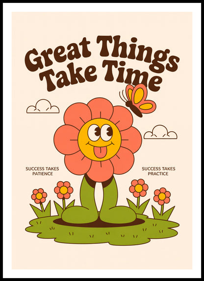 Plakat  Motywacyjny Afirmacja Retro Vintage Do Salonu Great Things