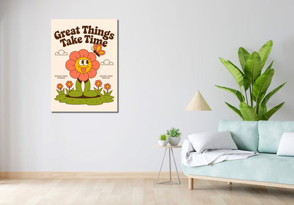 Obraz  Motywacyjny Afirmacja Retro Vintage Do Salonu Great Things