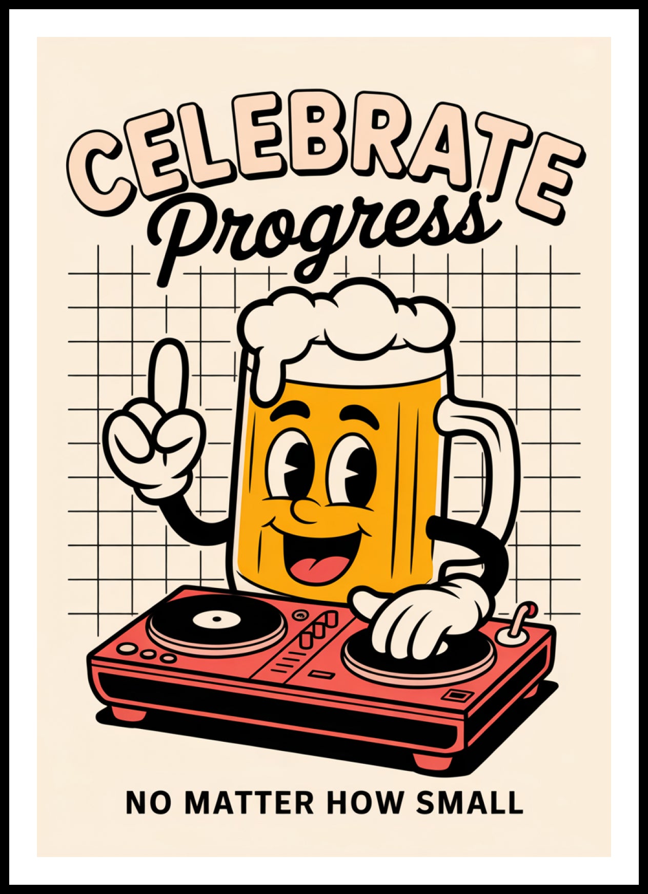 Plakat  Motywacyjny Afirmacja Retro Vintage Do Salonu Celebrate