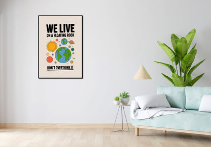 Plakat  Motywacyjny Afirmacja Retro Vintage Do Salonu Żyjemy