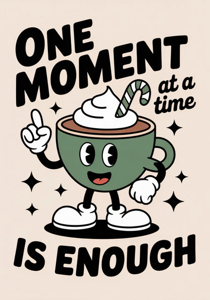 Plakat  Motywacyjny Afirmacja Retro Vintage Do Salonu One Moment