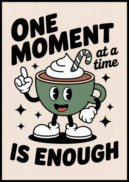 Plakat  Motywacyjny Afirmacja Retro Vintage Do Salonu One Moment