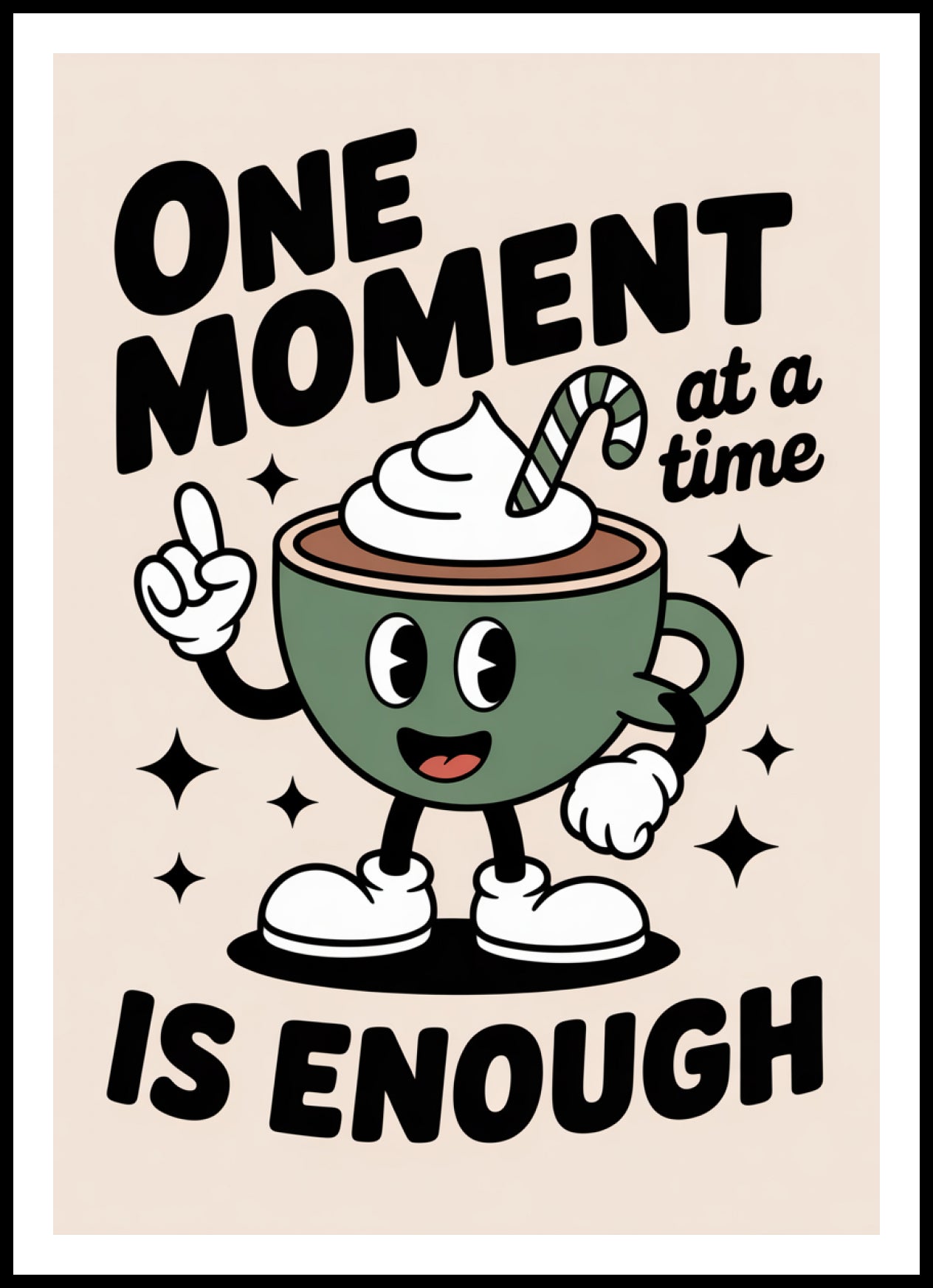 Plakat  Motywacyjny Afirmacja Retro Vintage Do Salonu One Moment