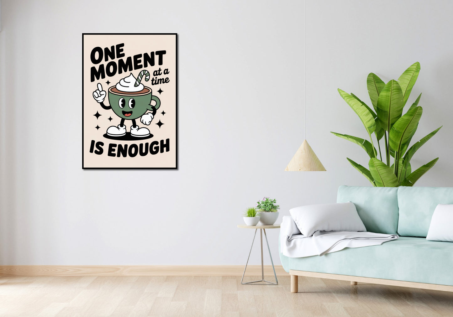 Plakat  Motywacyjny Afirmacja Retro Vintage Do Salonu One Moment
