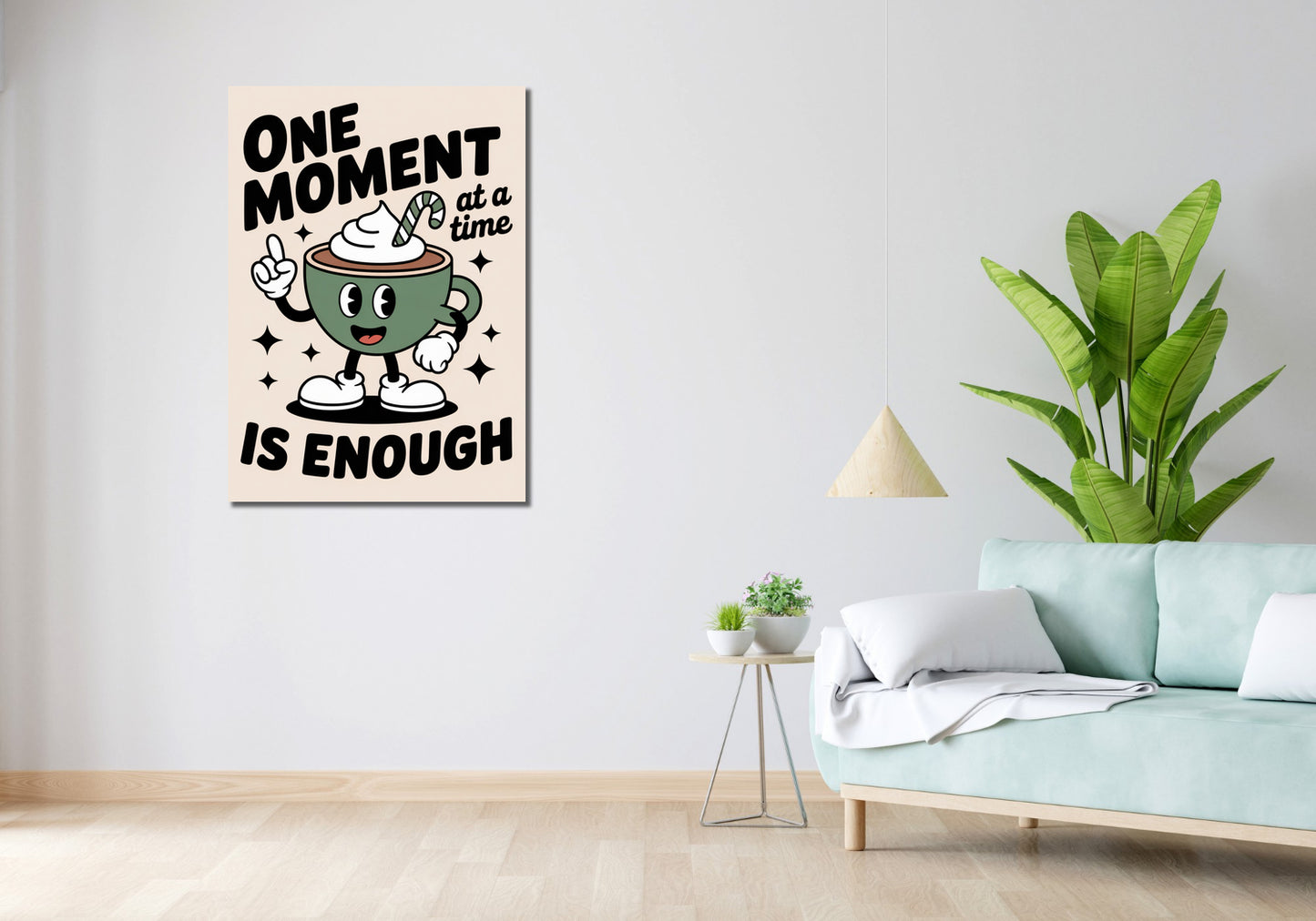 Obraz  Motywacyjny Afirmacja Retro Vintage Do Salonu One Moment