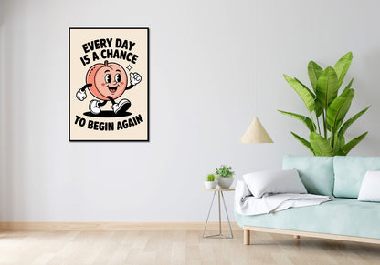 Plakat   Motywacyjny Afirmacja Retro Vintage Do Salonu Każdy Dzień