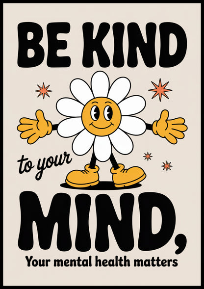 Plakat  Motywacyjny Afirmacja Retro Vintage Do Salonu Be Kind