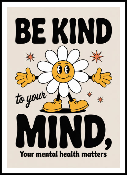 Plakat  Motywacyjny Afirmacja Retro Vintage Do Salonu Be Kind