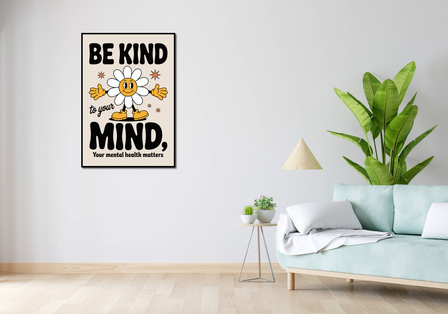 Plakat  Motywacyjny Afirmacja Retro Vintage Do Salonu Be Kind