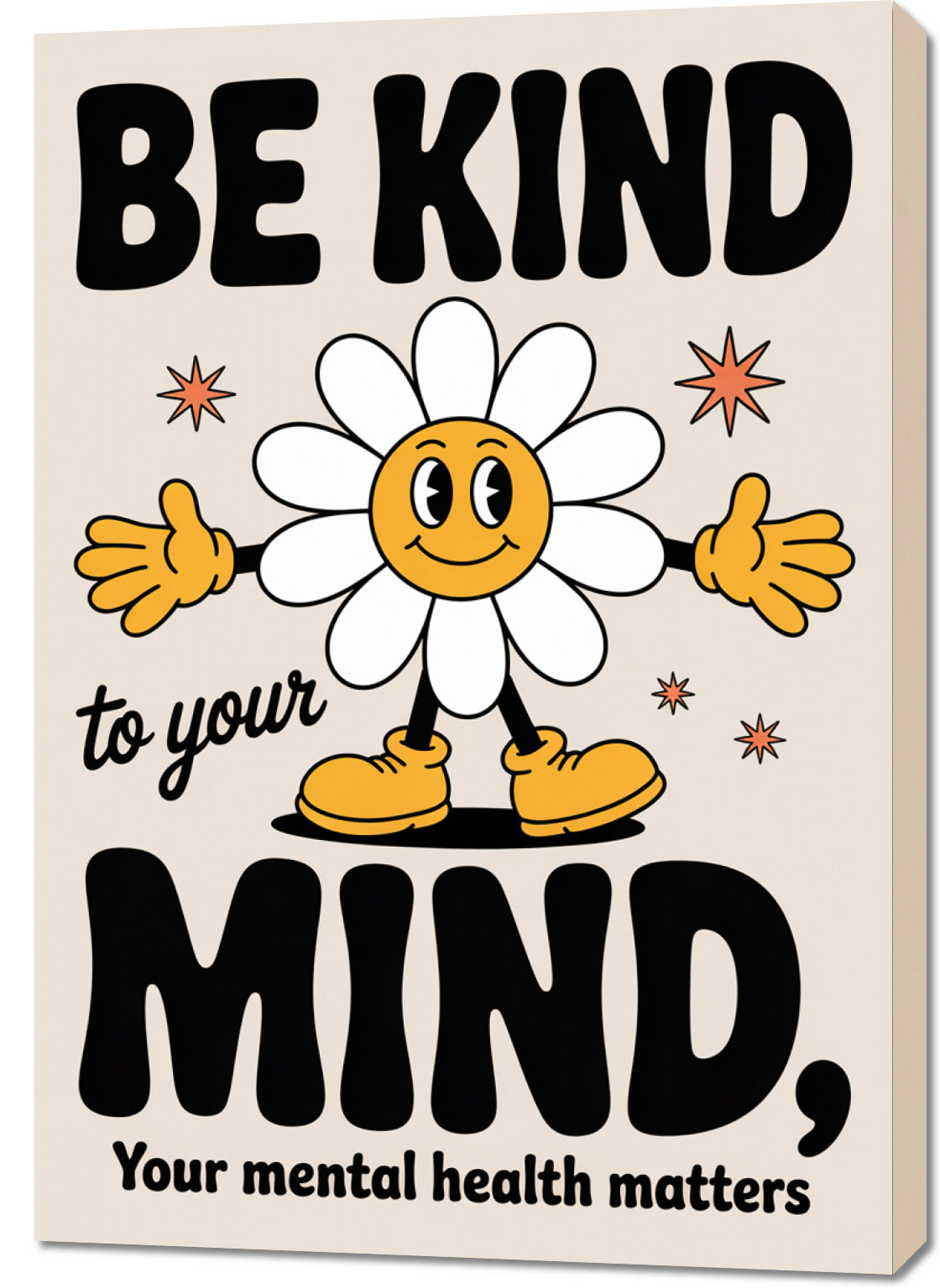 Obraz  Motywacyjny Afirmacja Retro Vintage Do Salonu Be Kind