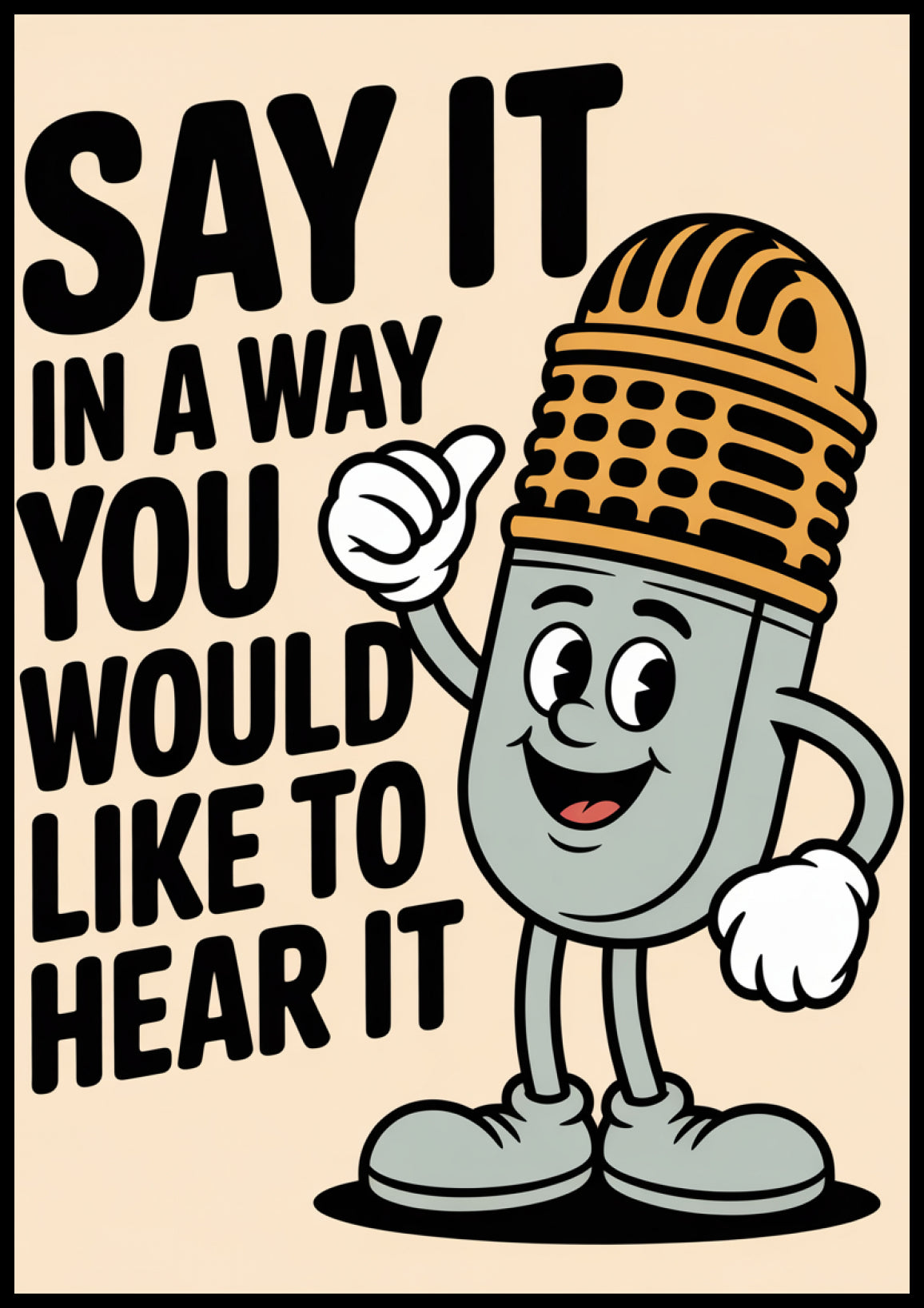 Plakat   Motywacyjny Afirmacja Retro Vintage do Salonu Say It