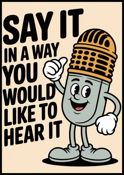 Plakat   Motywacyjny Afirmacja Retro Vintage do Salonu Say It