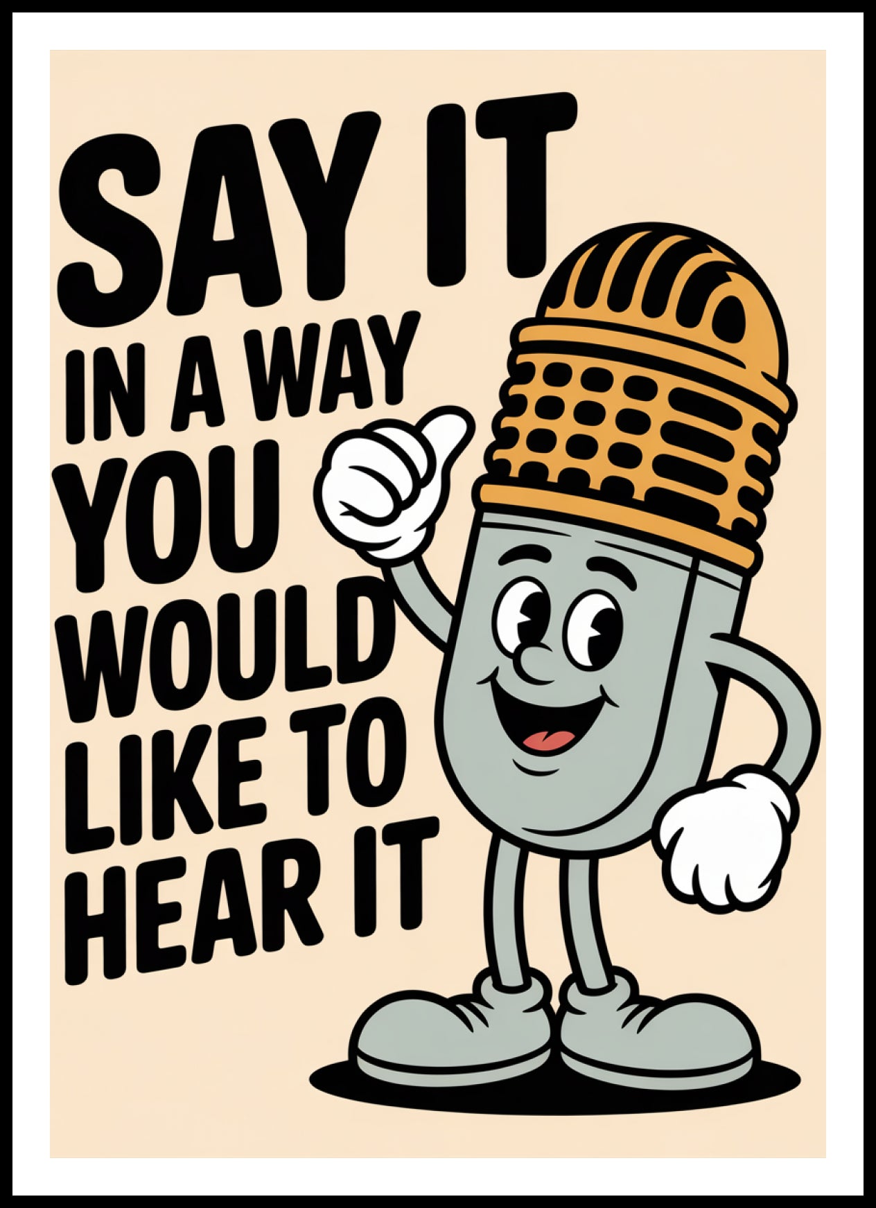 Plakat   Motywacyjny Afirmacja Retro Vintage do Salonu Say It