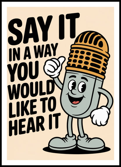 Plakat   Motywacyjny Afirmacja Retro Vintage do Salonu Say It