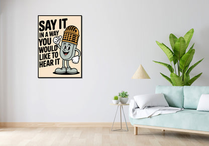 Plakat   Motywacyjny Afirmacja Retro Vintage do Salonu Say It