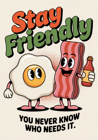 Plakat  Motywacyjny Afirmacja Retro Vintage Do Salonu Stay Friendly