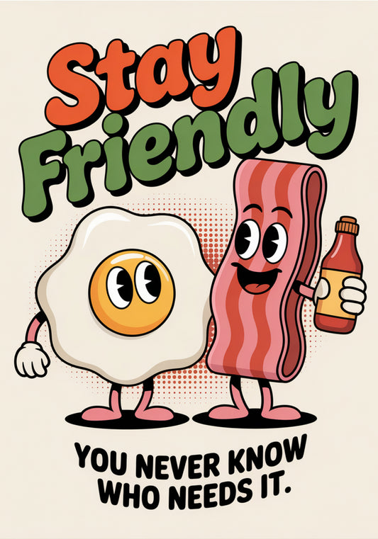 Plakat  Motywacyjny Afirmacja Retro Vintage Do Salonu Stay Friendly