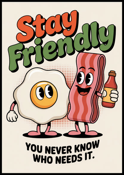 Plakat  Motywacyjny Afirmacja Retro Vintage Do Salonu Stay Friendly