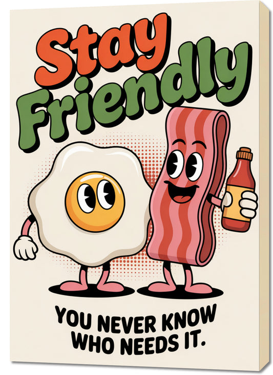 Obraz  Motywacyjny Afirmacja Retro Vintage Do Salonu Stay Friendly