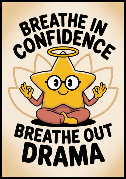 Plakat  Motywacyjny Afirmacja Retro Vintage Do Salonu Breathe