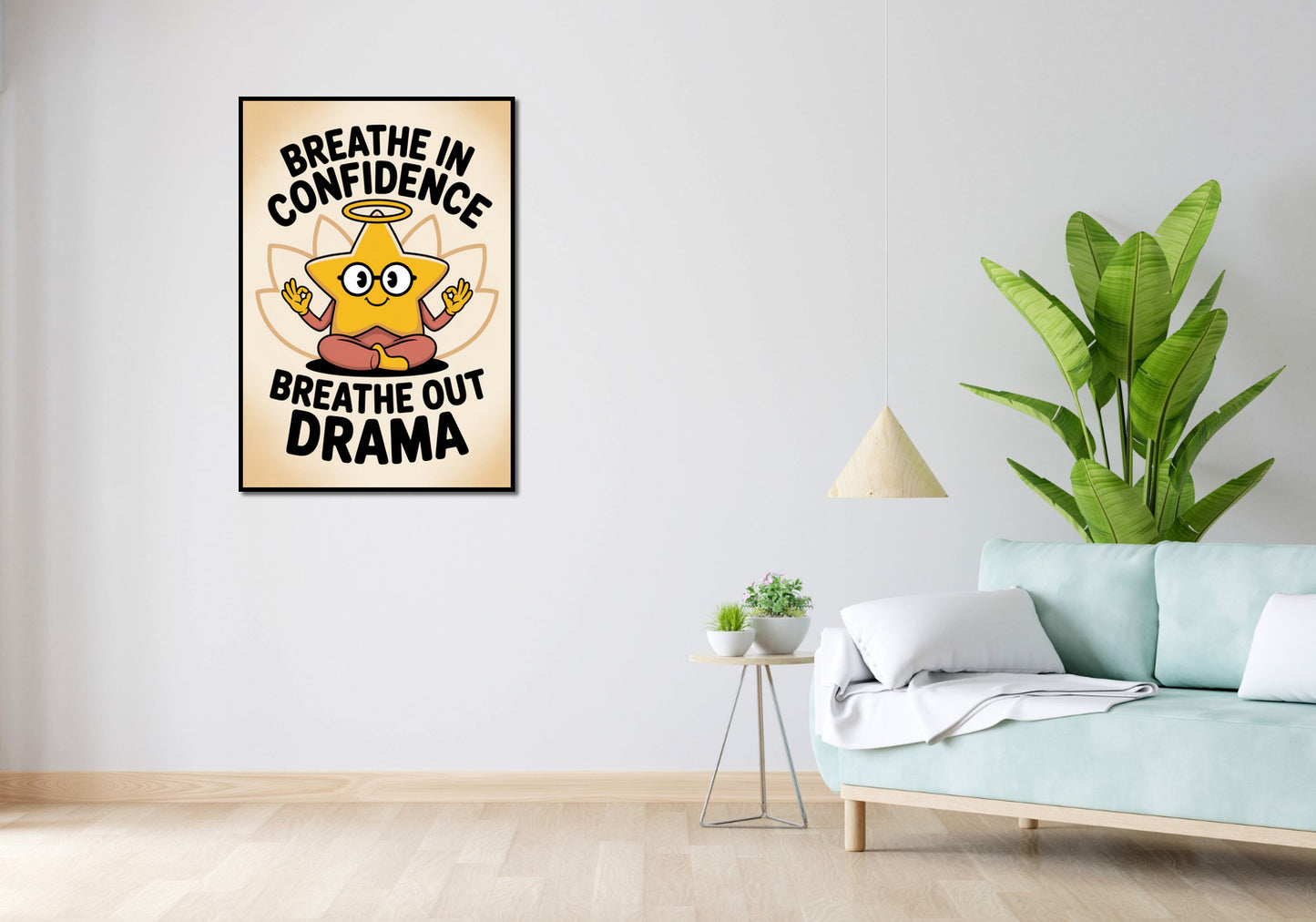 Plakat  Motywacyjny Afirmacja Retro Vintage Do Salonu Breathe