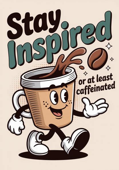 Plakat  Motywacyjny Afirmacja Retro Vintage Do Salonu Stay Inspired