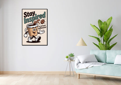 Plakat  Motywacyjny Afirmacja Retro Vintage Do Salonu Stay Inspired