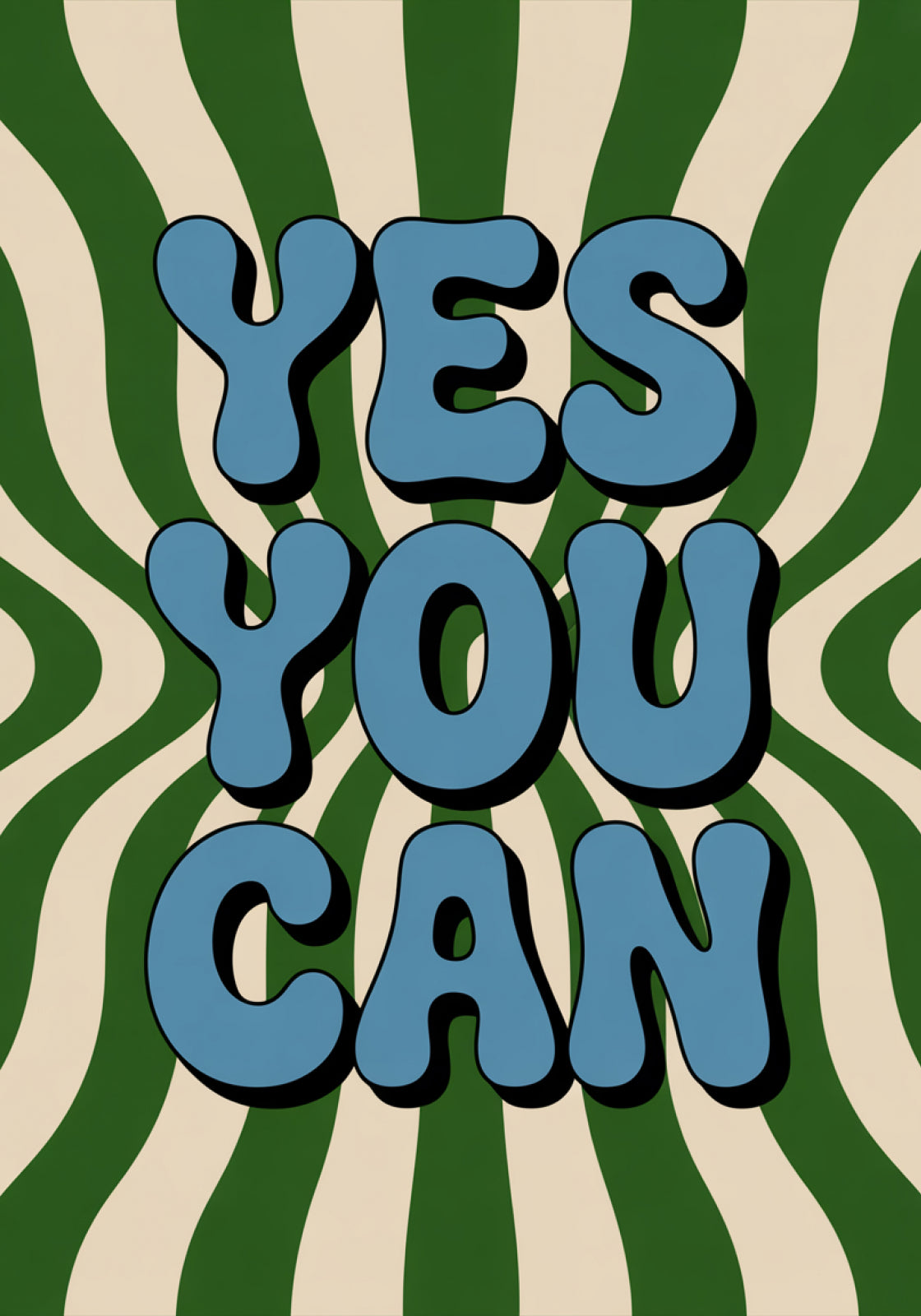 Plakat  Motywacyjny Afirmacja Retro Vintage Do Salonu Yes You Can