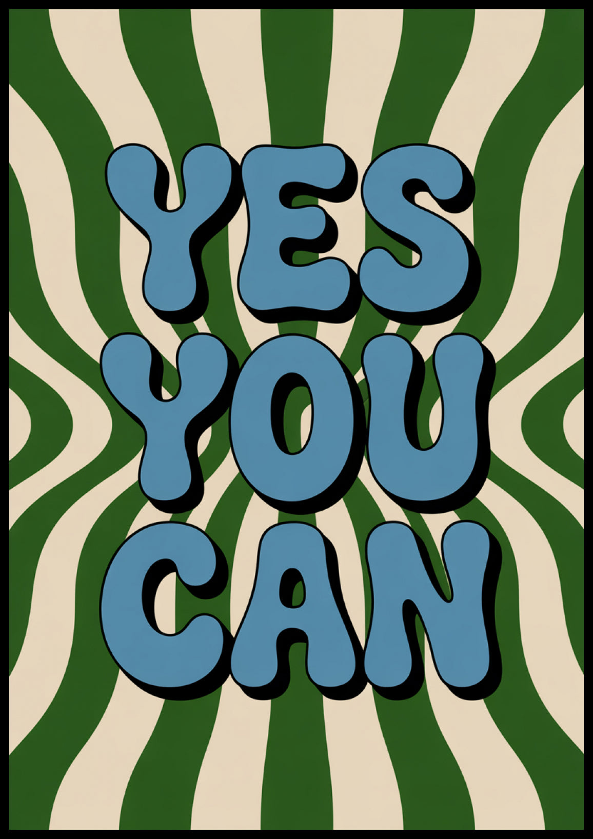 Plakat  Motywacyjny Afirmacja Retro Vintage Do Salonu Yes You Can