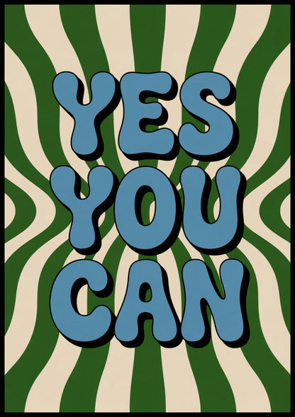 Plakat  Motywacyjny Afirmacja Retro Vintage Do Salonu Yes You Can