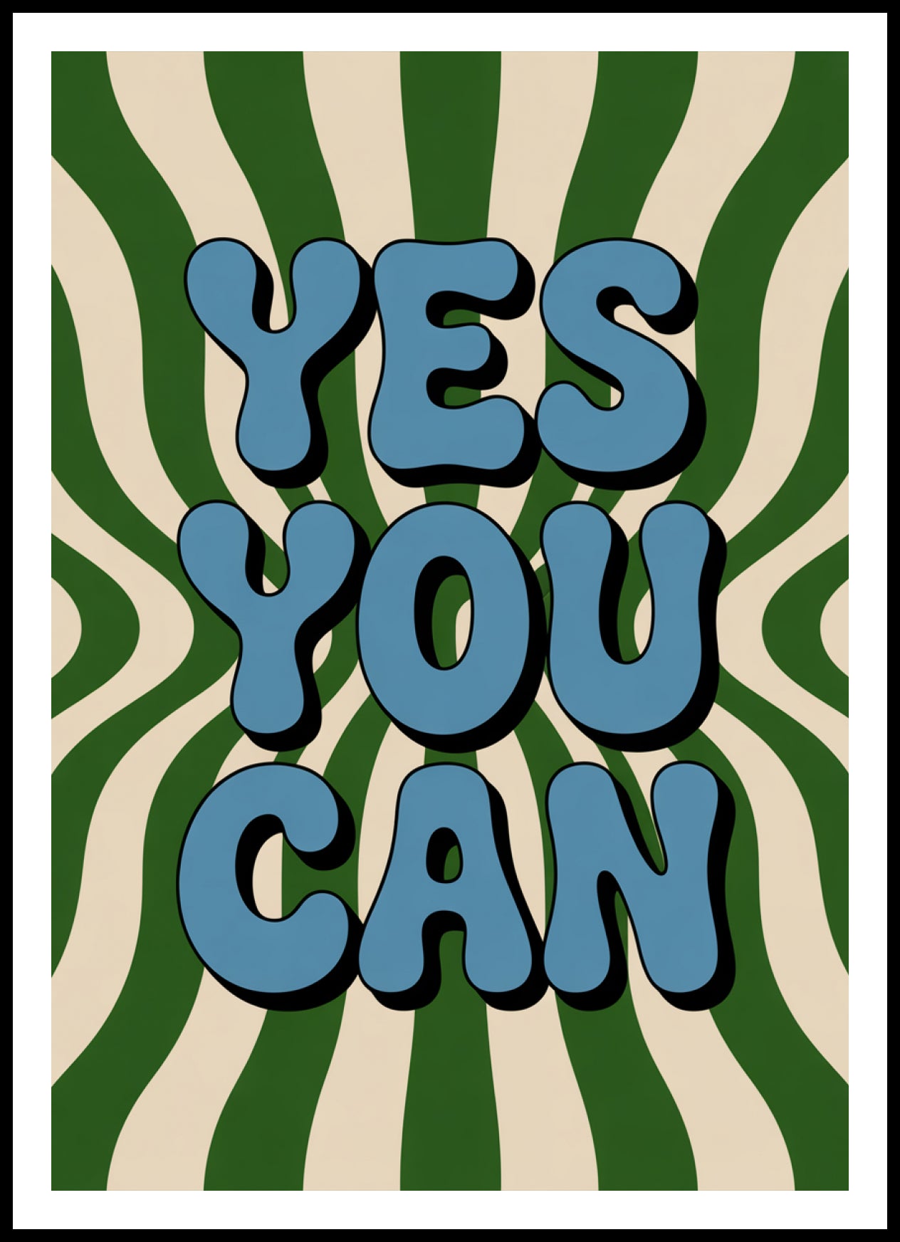 Plakat  Motywacyjny Afirmacja Retro Vintage Do Salonu Yes You Can
