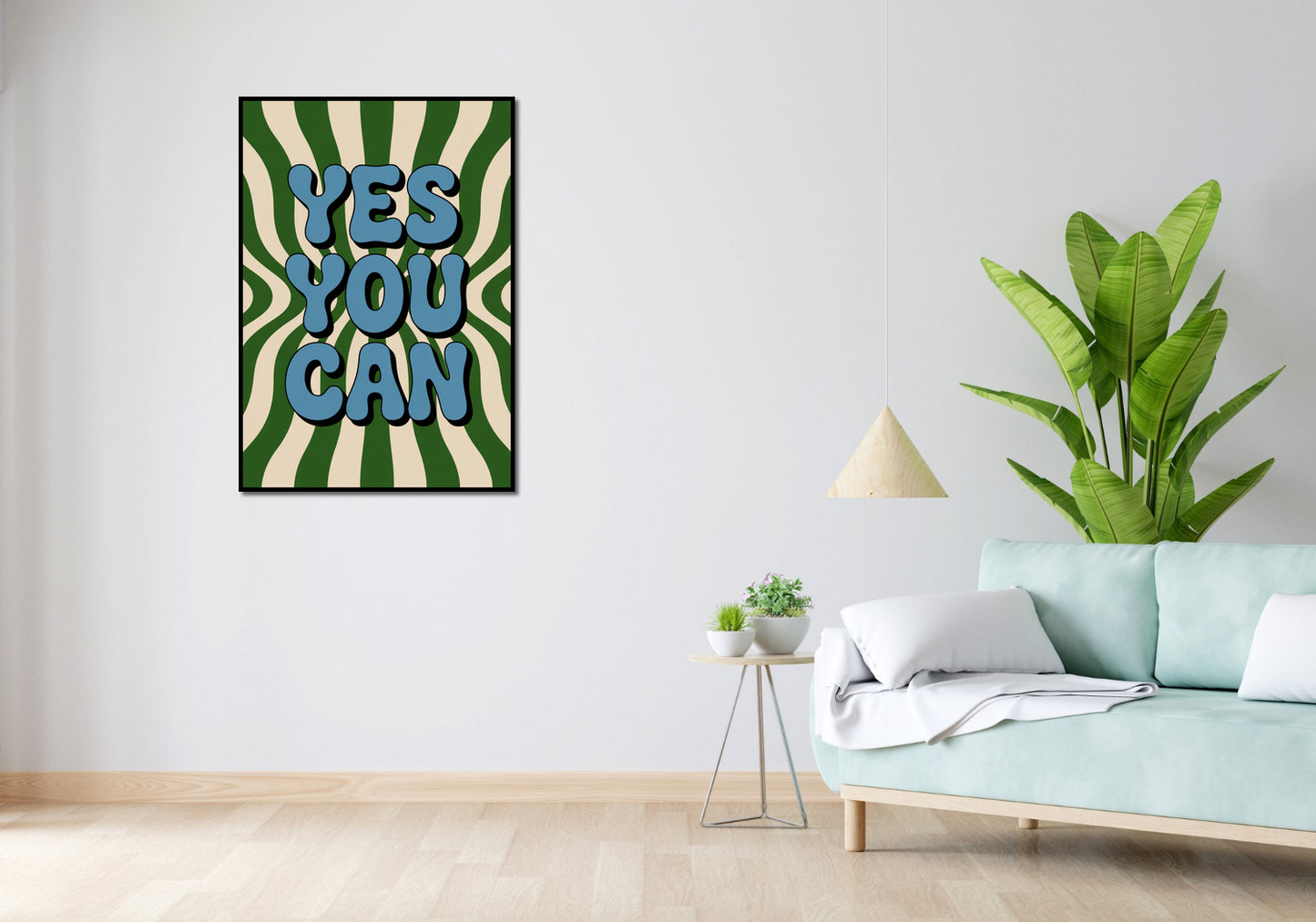 Plakat  Motywacyjny Afirmacja Retro Vintage Do Salonu Yes You Can