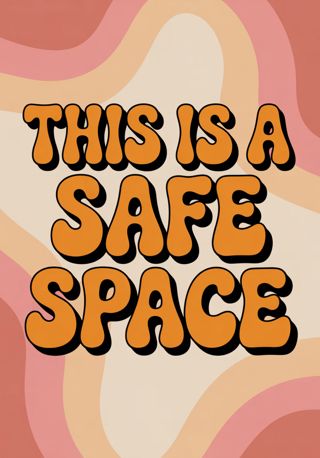 Plakat  Motywacyjny Afirmacja Retro Vintage Do Salonu Safe Space
