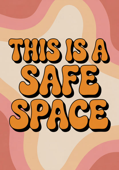 Plakat  Motywacyjny Afirmacja Retro Vintage Do Salonu Safe Space
