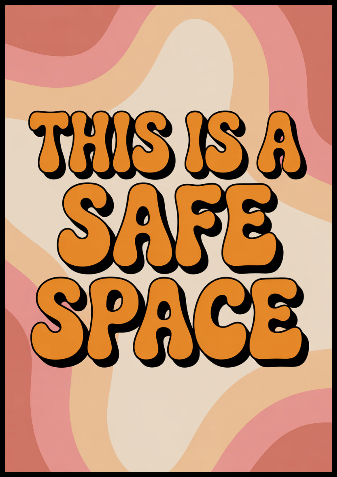 Plakat  Motywacyjny Afirmacja Retro Vintage Do Salonu Safe Space