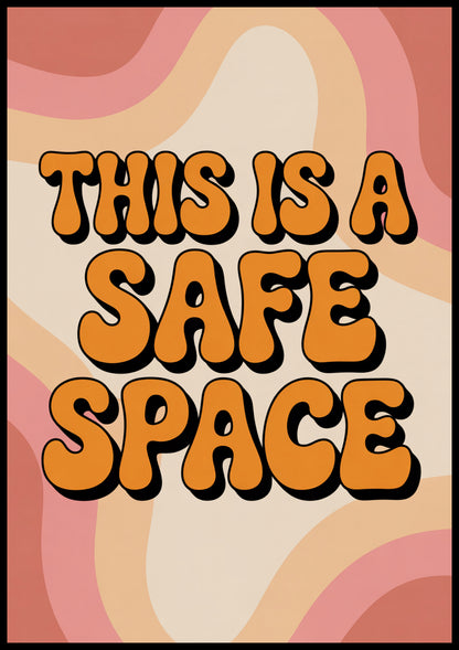 Plakat  Motywacyjny Afirmacja Retro Vintage Do Salonu Safe Space