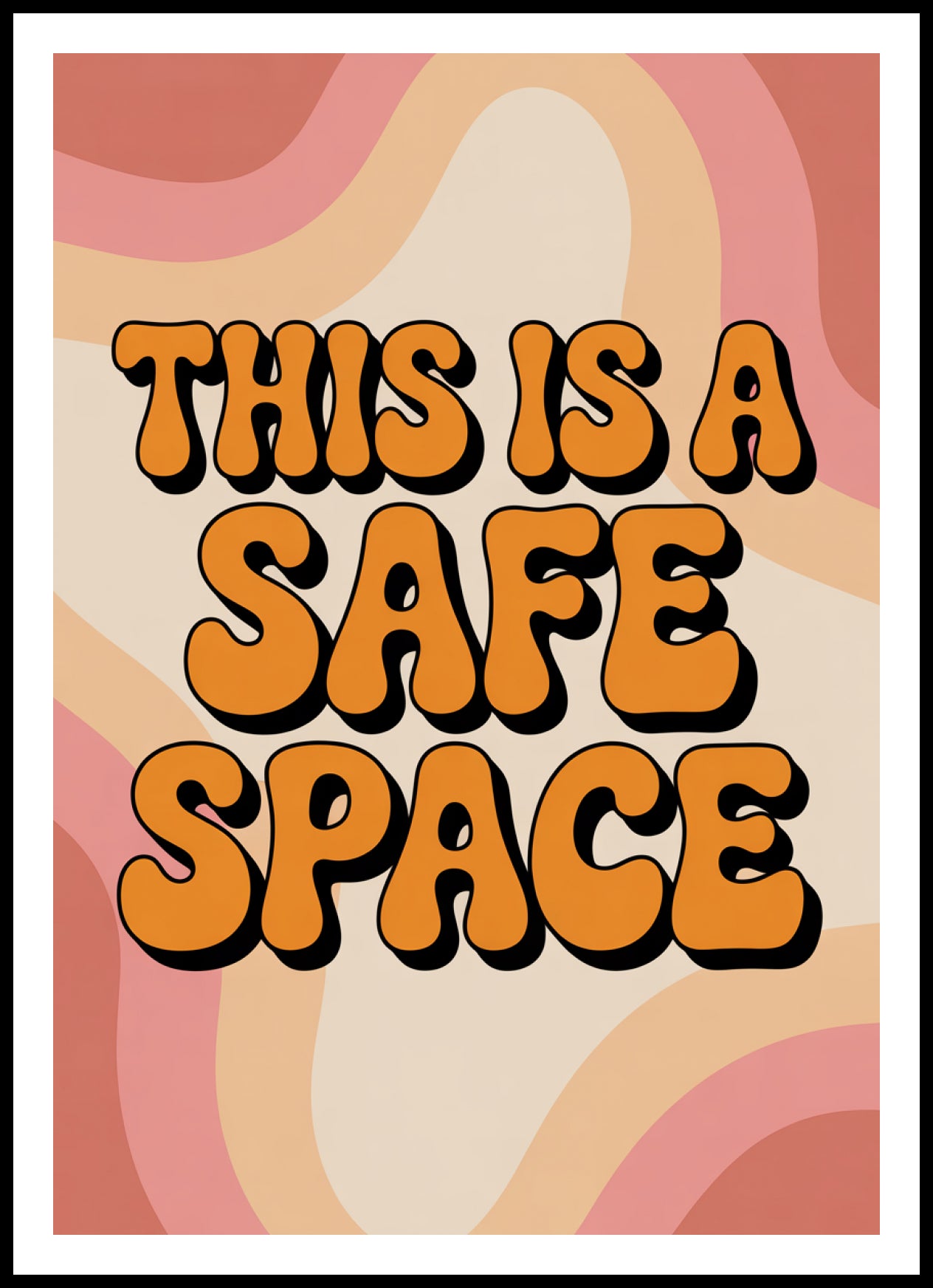 Plakat  Motywacyjny Afirmacja Retro Vintage Do Salonu Safe Space