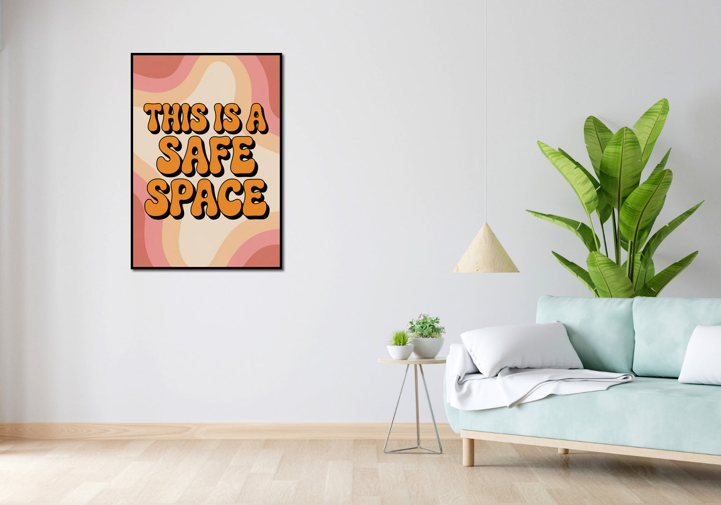 Plakat  Motywacyjny Afirmacja Retro Vintage Do Salonu Safe Space