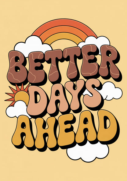 Plakat  Motywacyjny Afirmacja Retro Vintage Do Salonu Better Days
