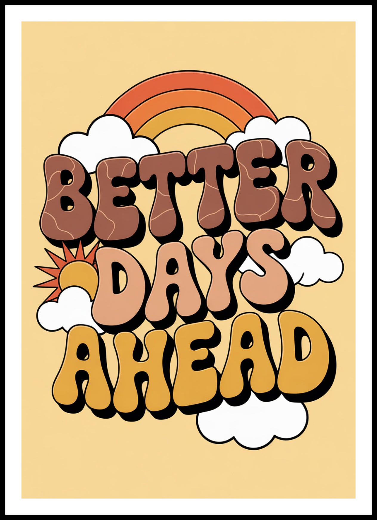 Plakat  Motywacyjny Afirmacja Retro Vintage Do Salonu Better Days