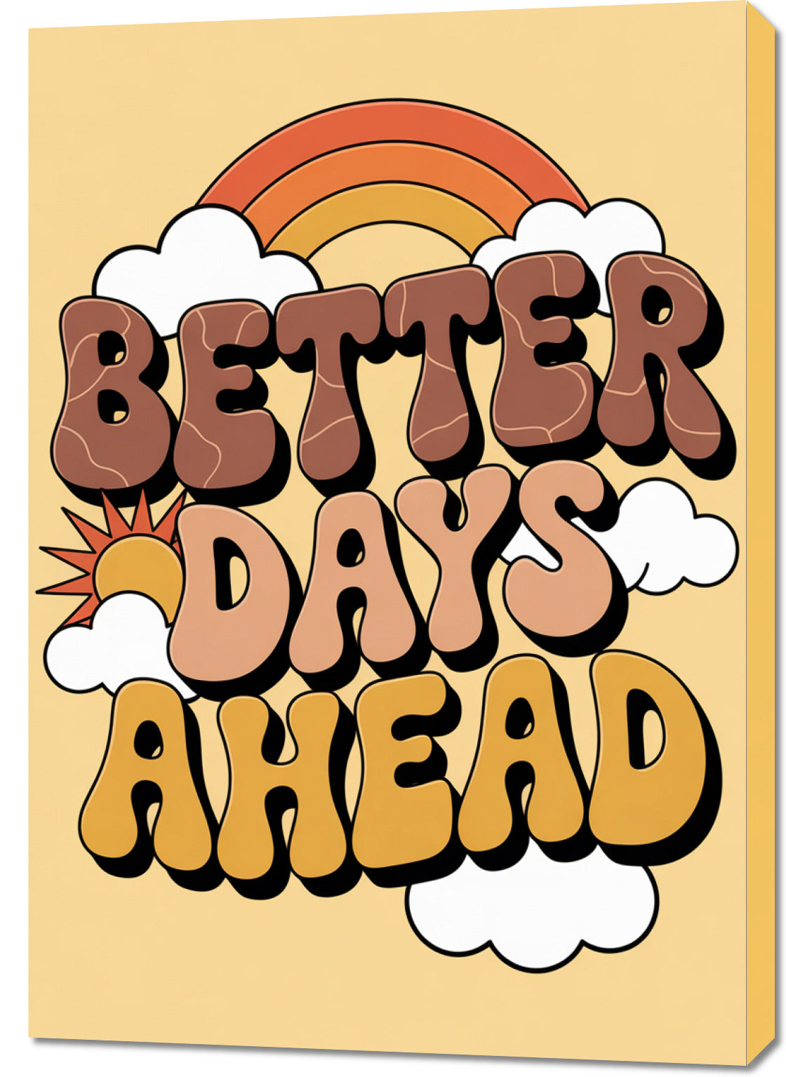 Obraz  Motywacyjny Afirmacja Retro Vintage Do Salonu Better Days