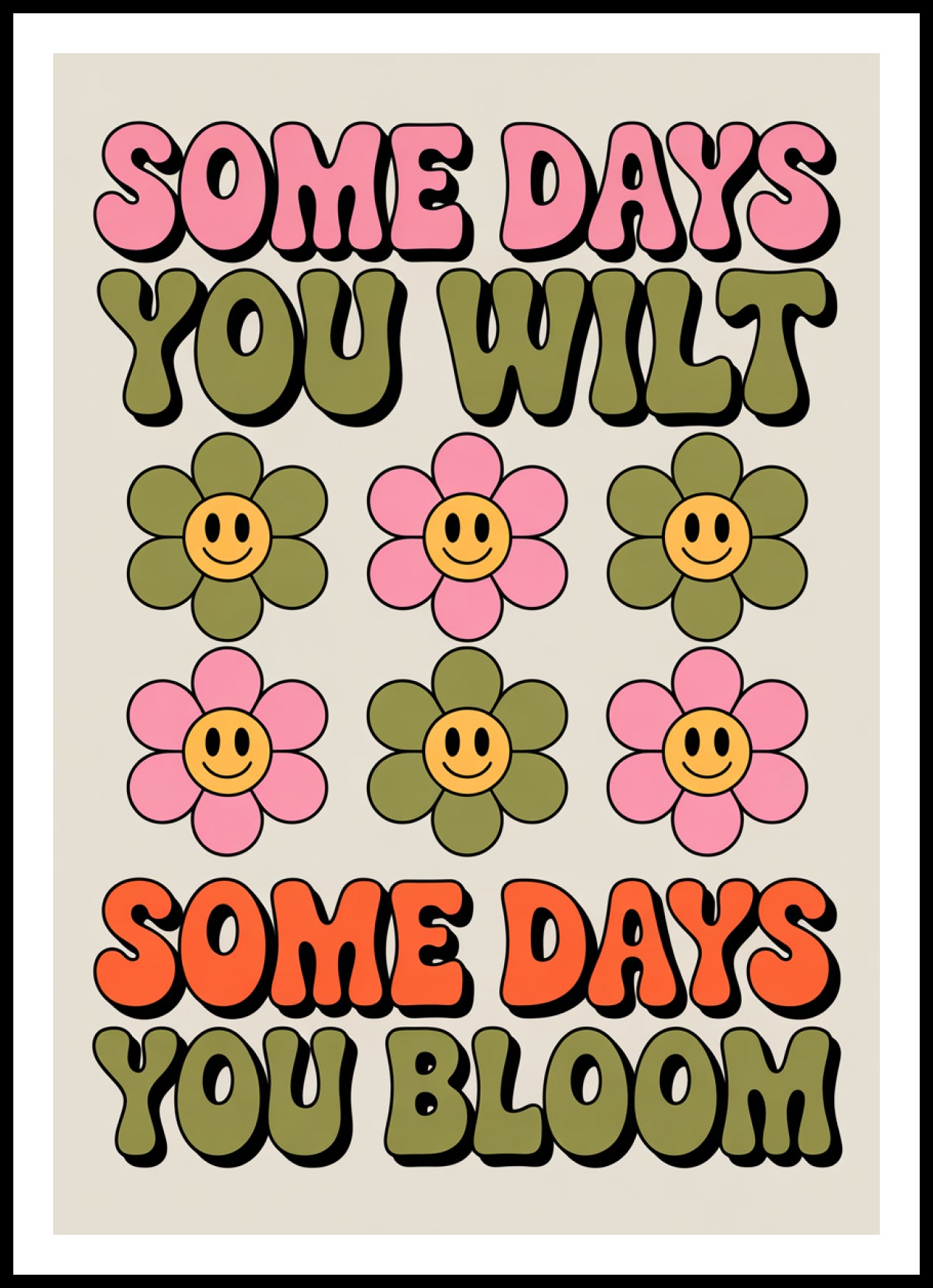 Plakat  Motywacyjny Afirmacja Retro Vintage Do Salonu Bloom